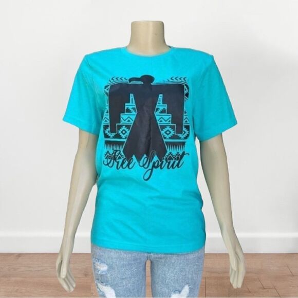Bella Canvas Tops - Women's Thunderbird/Free Spirit/Aztec Western Graphic Tee Size‎ Medium